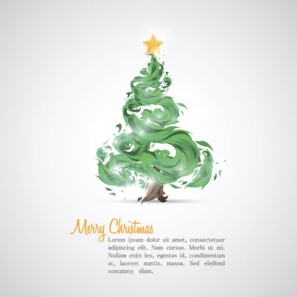 Merry Christmas Green Stroke Painting Greeting Card Title Vector