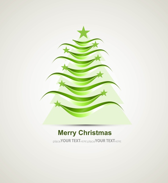 neşeli Noel şık yeşil ağaç renkli beyaz arka plan vektör