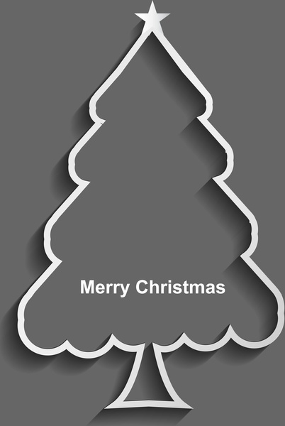 pohon Natal Merry perayaan cerah kartu desain vektor