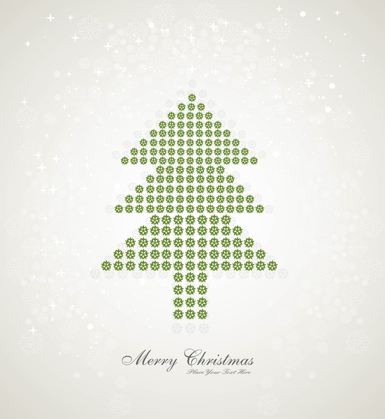Merry Christmas Tree Celebration Bright Colorful Card Design Vector