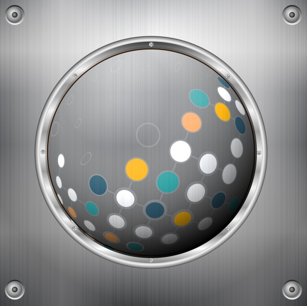 fond métal brillant rond icône colorée des cercles décor