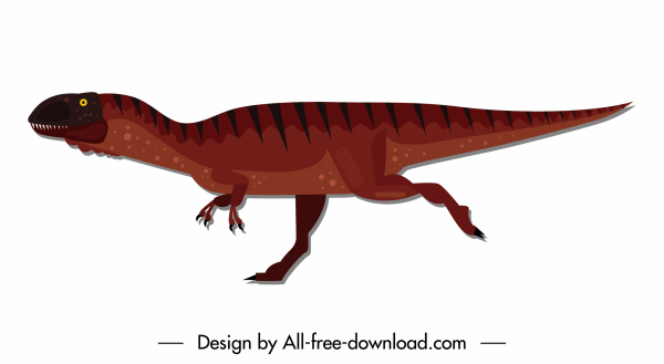 metriacanthosaurus динозавра значок движения эскиз цветной плоский дизайн