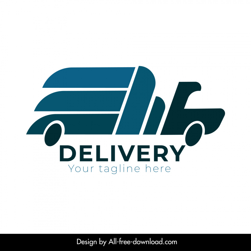 Modèle de logo MHG Texte stylisé dynamique plat Croquis de véhicule de camion