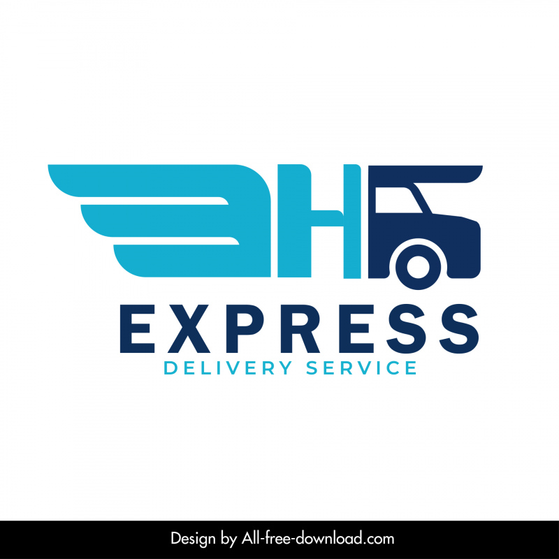 MHG logotipo plantilla textos estilizados camión formas boceto