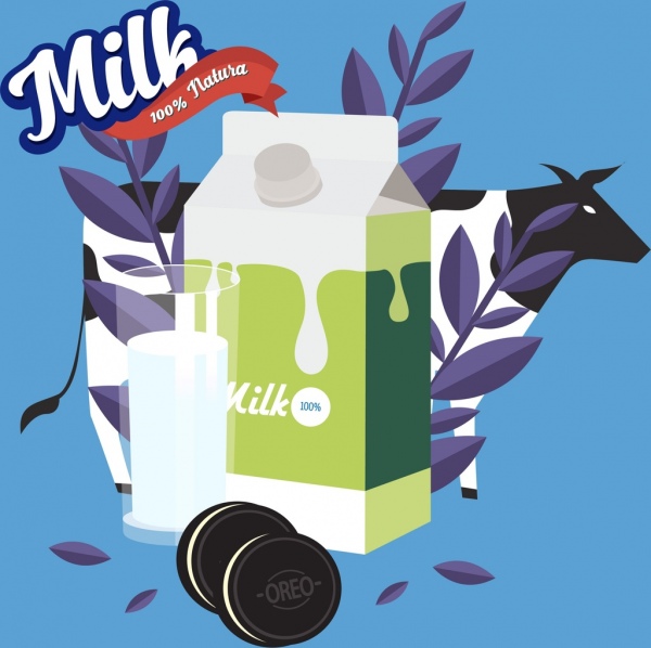 sữa quảng cáo hộp thủy tinh bò biểu tượng trang trí bánh