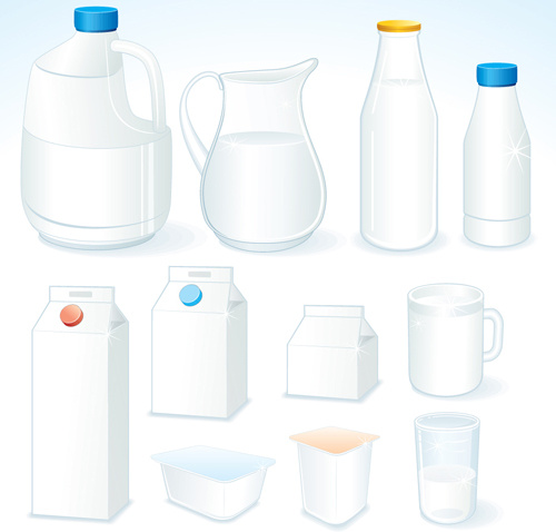 vecteur d’éléments de conception de thème publicitaire de lait
