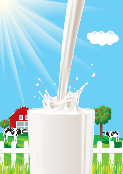 Éléments de conception de thème publicitaire de lait vecteur 2