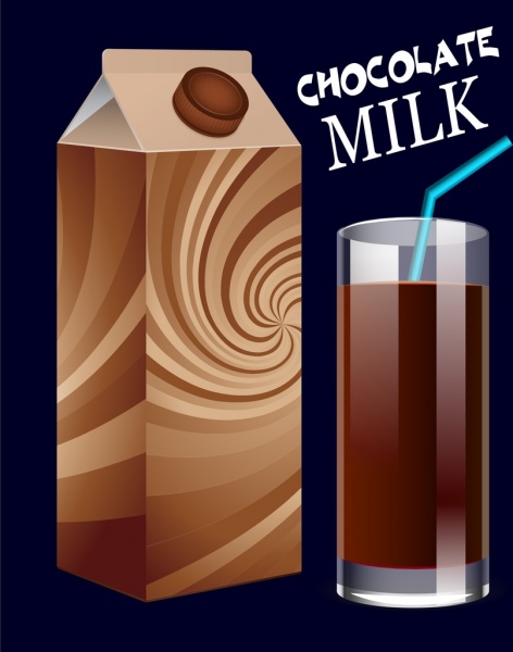 anuncio de chocolate con leche 3d diseño marrón