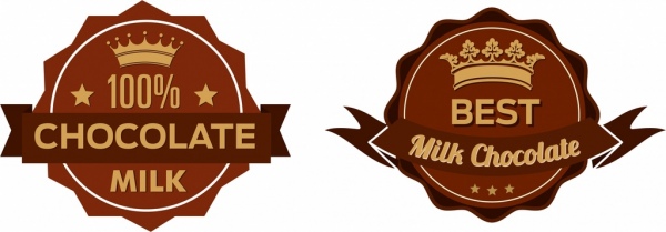 Chocolate con leche garantia placa los iconos de diseño clasico Brown