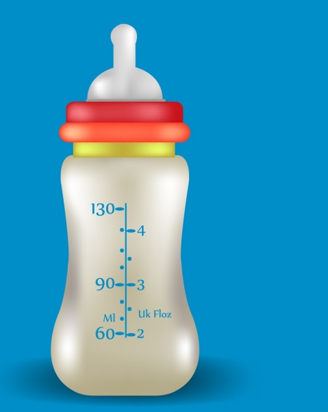 mleko promocji banner realistyczne dziecko butelkę ozdoba