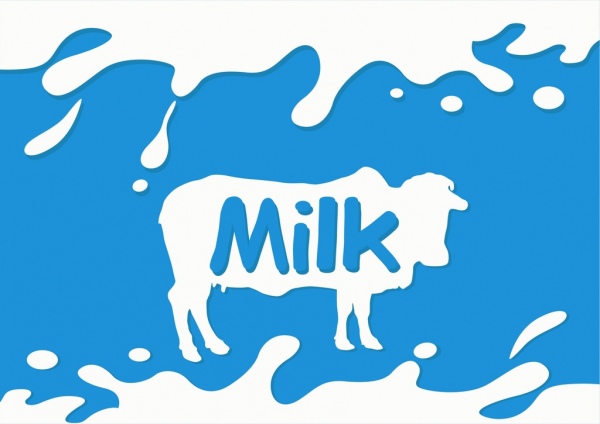 ミルク プロモーション バナー シルエット牛装飾スタイルをはねかける
