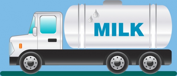 catena di approvvigionamento di latte banner camion bianco ornamento
