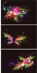 pikiran bertiup kupu-kupu mengkilap yang berwarna-warni kartu vektor