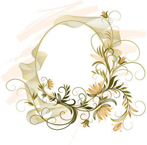 Mirror Frame On Yellow Floral Vector