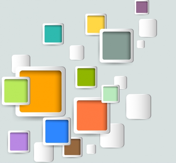 isolamento de quadrados coloridos abstrato moderno