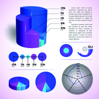 Bisnis modern diagram dan infographic desain vektor