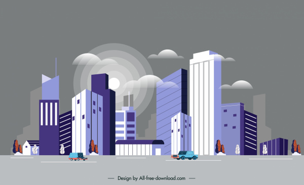 moderne Stadt Hintergrund zeitgenössische Hochhäuser Skizze