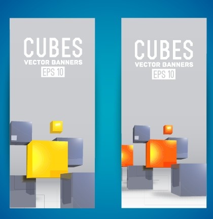 cubos de modernos banner projeto vector