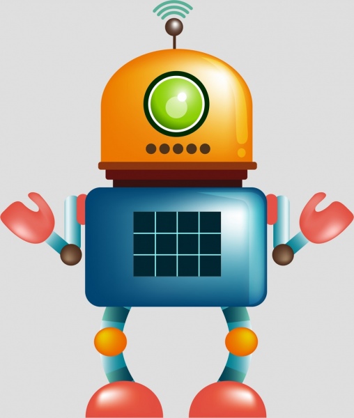 moderne Roboter Icon bunt glänzend-design