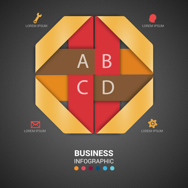 современный стиль бизнес инфографики с 3d оригами дизайн