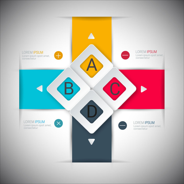 gaya modern infographic desain dengan pengaturan warna-warni 3d