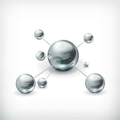 bola logam molekul vector latar belakang