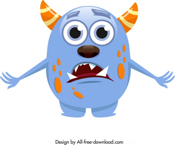 ícone monstro personagem dos desenhos animados colorido esboço de tesão
