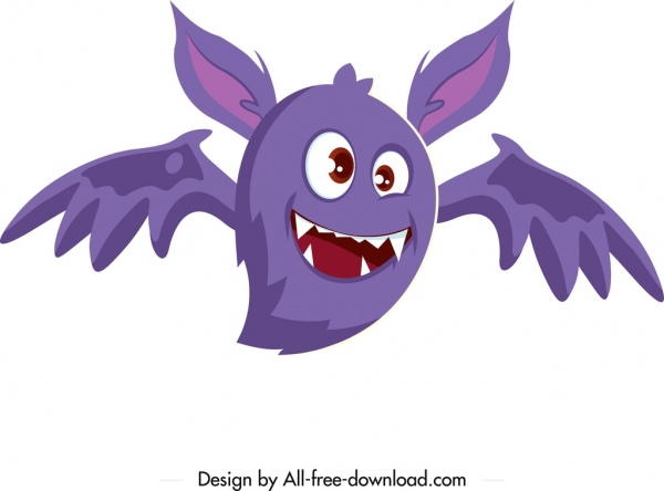 ícone do monstro engraçado desenho animado esboço do personagem forma alada