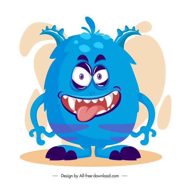 ícones monstro engraçado esboço personagem de desenho animado assustador