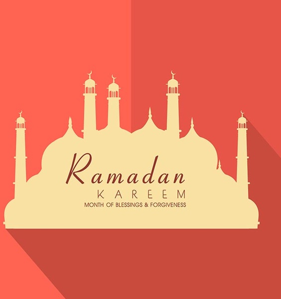 bulan berkat Ramadhan kareem pink template