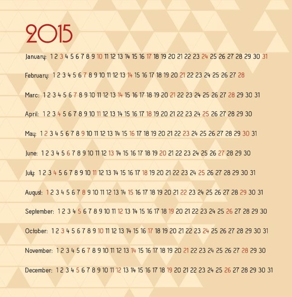 mosaico fondo vintage15 vector calendario plantilla