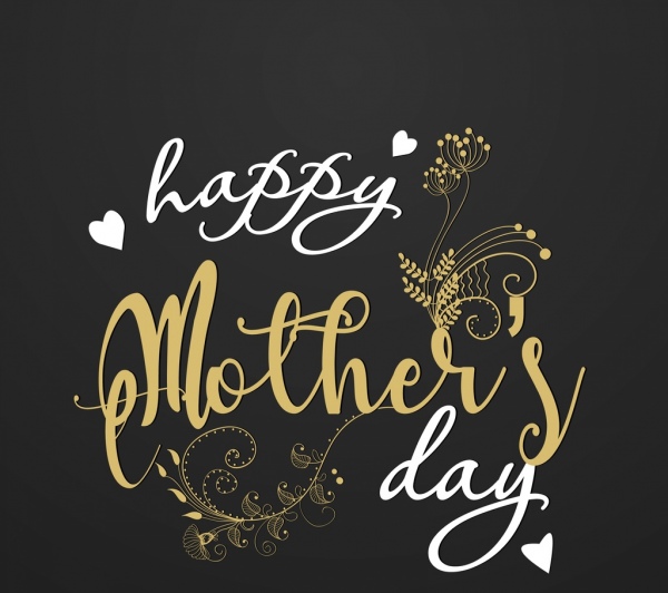 Día de la madre banner texto caligrafico decoracion fondo oscuro
