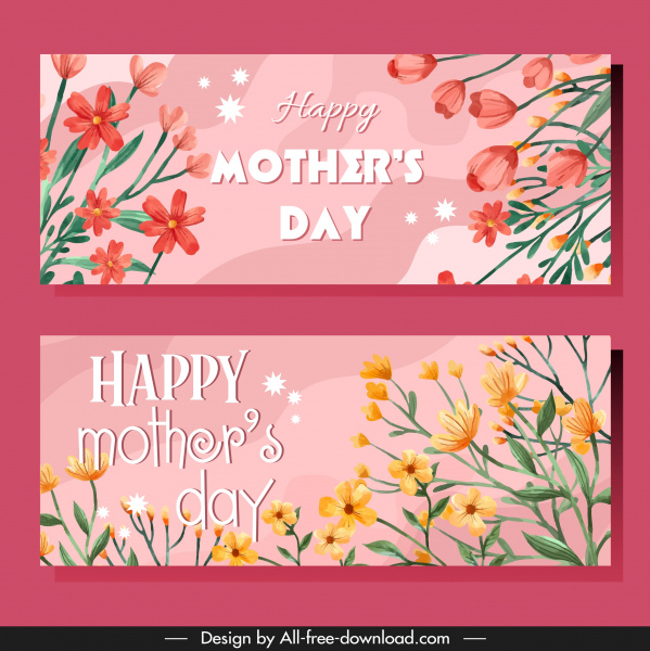 modelos de cartão de dia mãe elegante decoração botânica