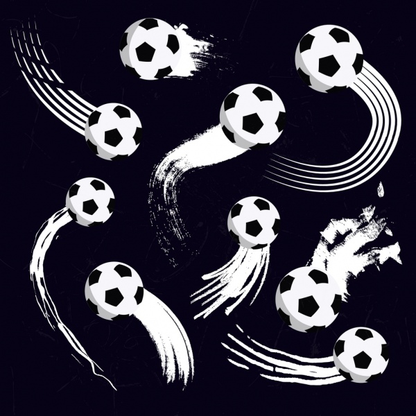 運動足球黑色和白色的背景設計