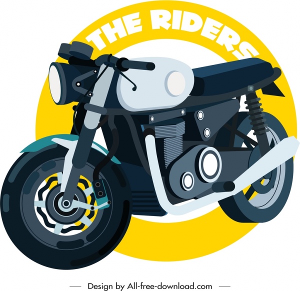template banner sepeda motor desain 3d berwarna