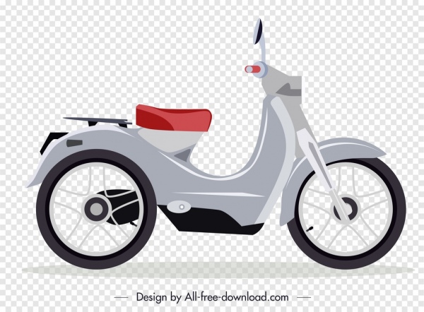 ikon sepeda motor klasik dekorasi sketsa abu-abu