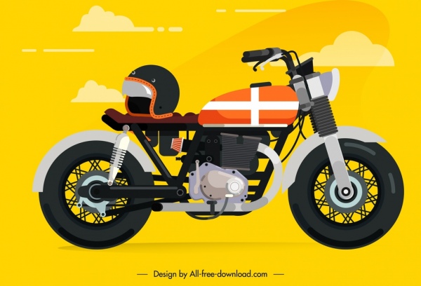 Motosiklet Simge Şablonu Modern Şık Tasarım