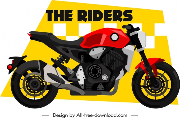 spanduk balap sepeda motor dekorasi ikon sepeda sport