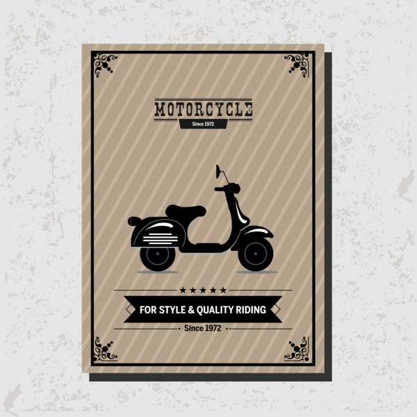 摩托車廣告老式自行車圖示裝飾