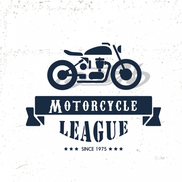 мотоцикл Лиги баннер мотоцикл значок ретро орнамент
