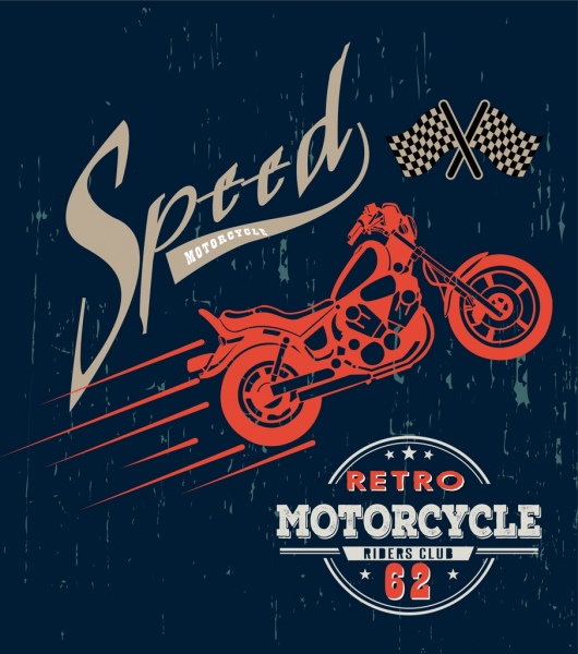 xe gắn máy đua tối grunge vintage thiết kế poster