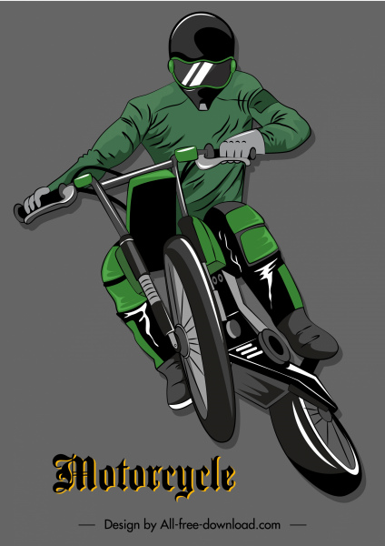 Motocykl Racer ikona nowoczesny dynamiczny szkic 3D