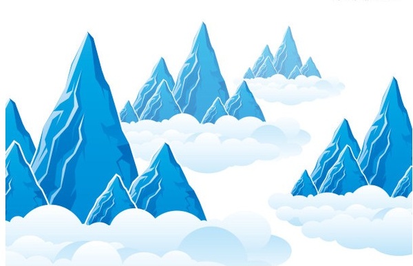 Gunung awan lanskap vektor grafis