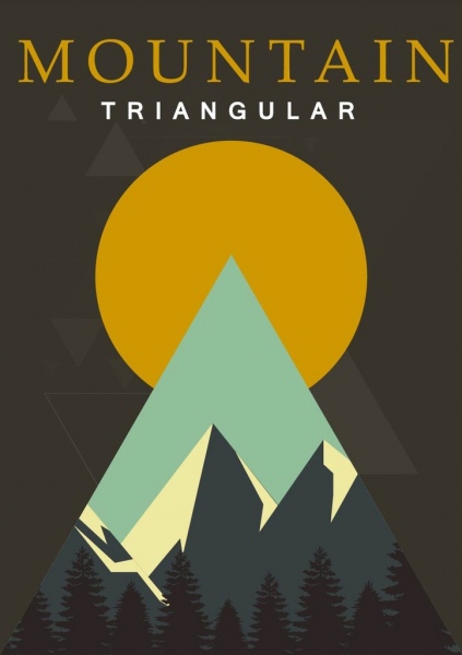 ภูเขาทิวทัศน์เบื้องหลังสามเหลี่ยมตกแต่ง