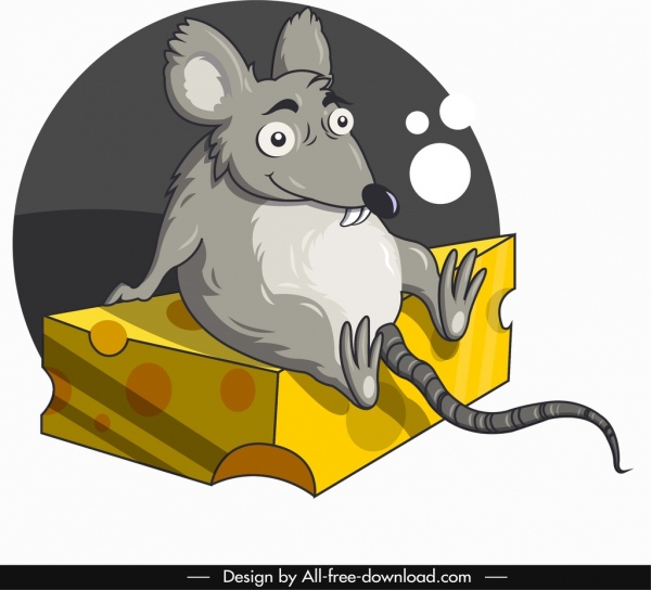 Mouse Hewan Icon Komik Kartun Karakter Sketch