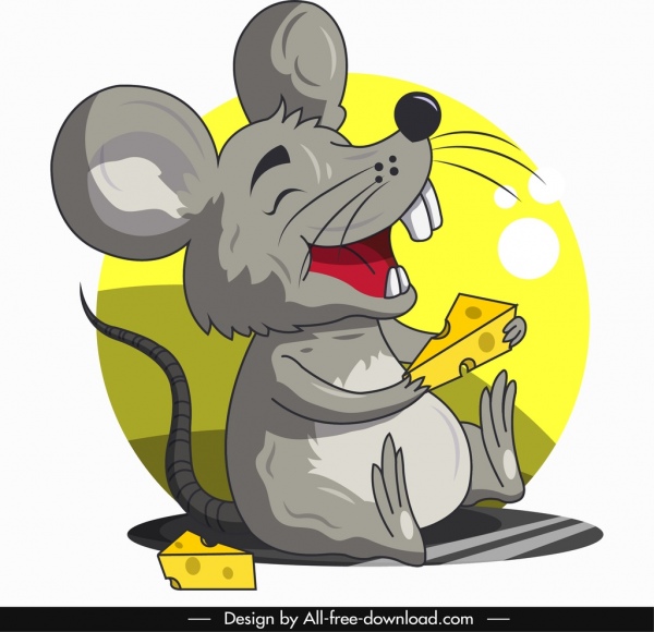 マウス、動物のアイコン、面白い漫画のキャラクターのスケッチ