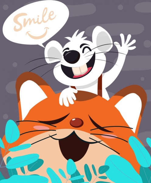 personnages de dessin animé mignon fond souris