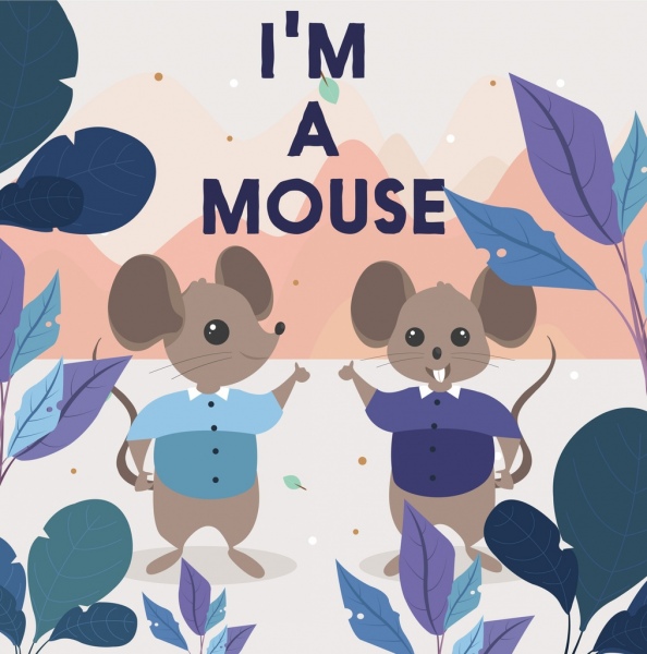 sfondo del mouse stilizzato personaggi dei cartoni animati design classico