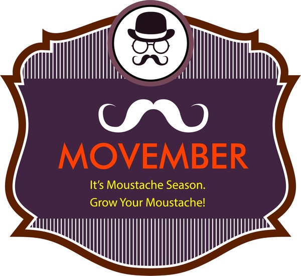 Movember bigode temporada bandeira listrada design clássico