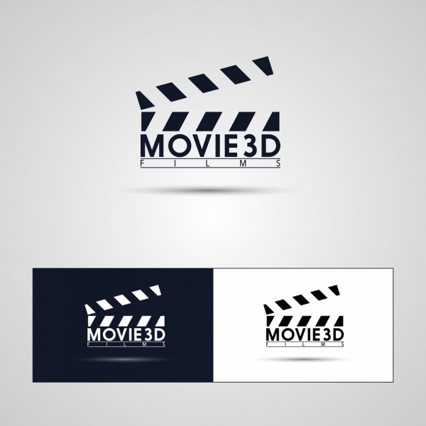 logotipos de película plana diseño blanco símbolo negro